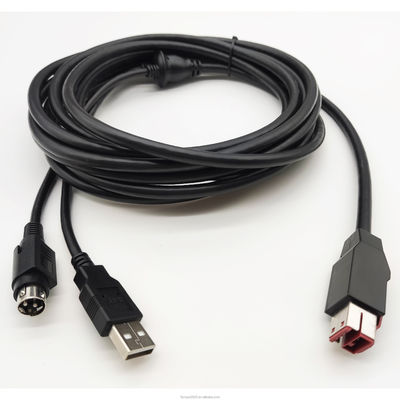 24V USB-Kabel mit Stromversorgung 24V zum USB-B-Kabeldrucker