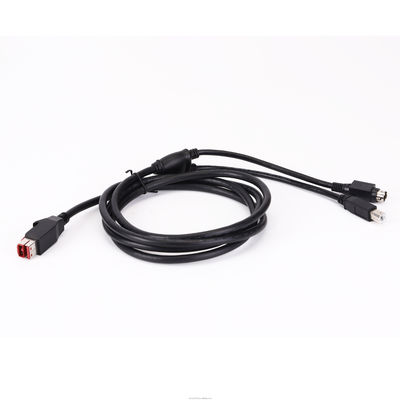 5A Nylon 24V angetriebenes USB-Kabel zu USB-B Männlich und Hosiden Stecker für Drucker