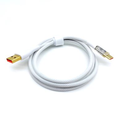 Weißes schnelles Laden Männliches USB A bis C-Kabel USB C-Kabel