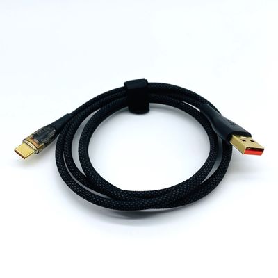 Schwarz 5A 6A Schnellladung USB Kabel USB C Kabel Männlich USB A bis Typ C Kabel