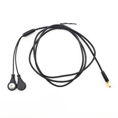 30 cm EKG-Medizinische Kabel 2 Blei 4,0 mm Elektrodenknöpfe zu RP SMA weibliche rechte Winkel